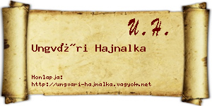 Ungvári Hajnalka névjegykártya